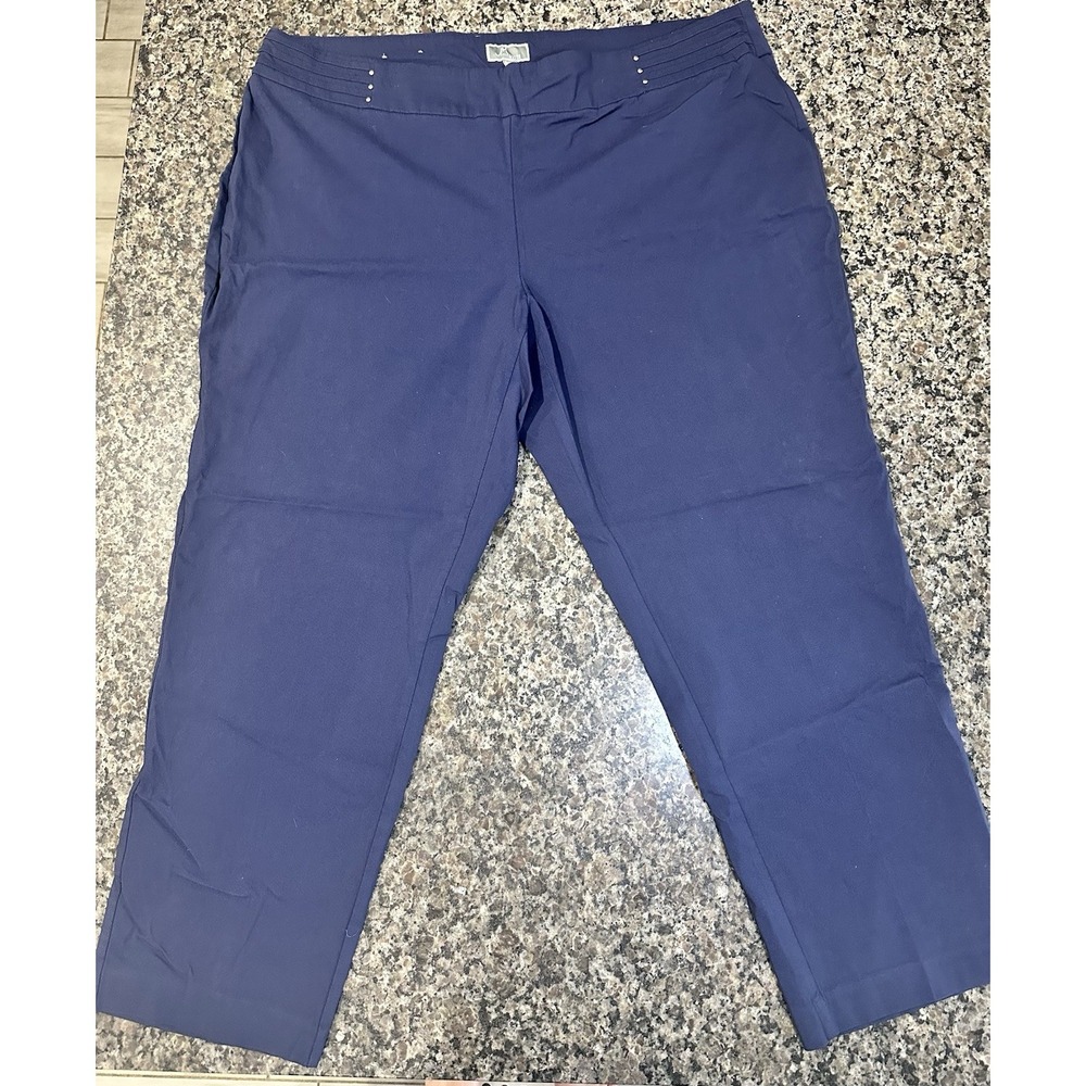 JM Collection Capri Pants Womens Size 24WP Blue Stretch Tummy Control  New